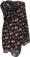Load image into Gallery viewer, Black father Christmas ladies scarf great present/gift.
