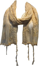 Load image into Gallery viewer, Pamper Yourself Now Yellow/Mustard Pretty lace Soft Long Scarf