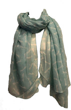 Load image into Gallery viewer, Pamper Yourself Now Ladies Scarf Aqua with White Dragonfly Fashion Long Soft wrap/Sarong