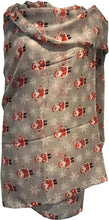 Load image into Gallery viewer, Pamper Yourself Now Grey Father Christmas Ladies Scarf