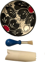 Load image into Gallery viewer, Black & White Flower Design (4) Garlic and Ginger Grater Set with Brush and Peeler. A Must for Every Foodie who Loves to Cook.