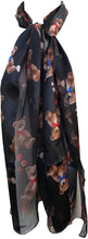 Load image into Gallery viewer, Pamper Yourself Now Black Teddy Bear Thin Scarf