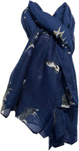 Load image into Gallery viewer, Navy border collie dog scarf