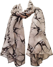 Load image into Gallery viewer, Pamper Yourself Now Grey Big Swallow Scarf