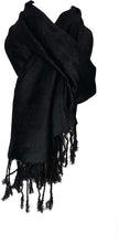 Load image into Gallery viewer, Plain Black Pashmina Style Scarf/wrap