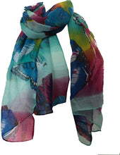 Load image into Gallery viewer, Pamper Yourself Now Blue tie dye Butterfly Long Thin Fashion Scarf