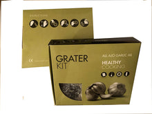Load image into Gallery viewer, Black & White Flower Design (4) Garlic and Ginger Grater Set with Brush and Peeler. A Must for Every Foodie who Loves to Cook.