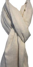 Load image into Gallery viewer, Pamper Yourself Now Cream Plain Soft Long Scarf/wrap with Frayed Edge