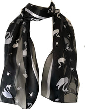 Load image into Gallery viewer, Pamper Yourself Now Swan Design Ladies Thin Pretty Scarf. Swan Gift for Women.