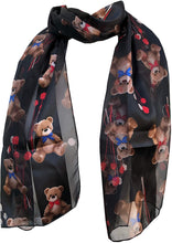 Load image into Gallery viewer, Pamper Yourself Now Black Teddy Bear Thin Scarf