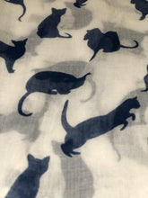 Load image into Gallery viewer, Creamy White with Navy Cats Scarf for women