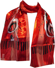 Load image into Gallery viewer, red music scarf