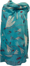 Load image into Gallery viewer, Pamper Yourself Now Aqua with Dragonfly and Bugs Design Long Soft Scarf, Great Present/Gift.