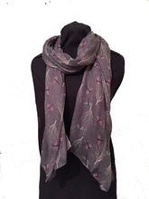 Load image into Gallery viewer, Grey Dragonfly Daydream Design Soft Long Scarf/wrap