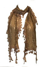 Load image into Gallery viewer, Beige leaf lace scarf
