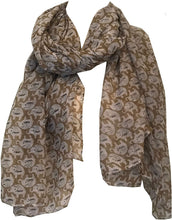 Load image into Gallery viewer, Pamper Yourself Now Brown Little Elephant Design Scarf