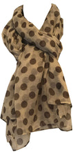 Load image into Gallery viewer, Pamper Yourself Now Beige with Brown Big spot Scarf/wrap