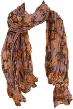 Load image into Gallery viewer, Pink with Yellow Floral Patterned Scarves Ladies Retro Vintage Fashion Style New Gift