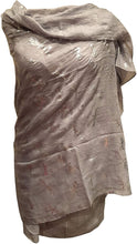 Load image into Gallery viewer, Pamper Yourself Now Light Grey with Silver Foiled Glitter Dragonfly Design Long Scarf/wrap