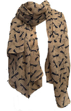 Load image into Gallery viewer, Pamper Yourself Now Ladies Scarf Beige with Blue Dragonfly Fashion Long Soft wrap/Sarong