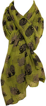 Load image into Gallery viewer, Pamper Yourself Now Light Green Sketched Sheep Design Long Scarf, Soft Ladies Fashion London