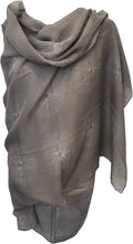 Load image into Gallery viewer, Pamper Yourself Now Grey with White Sun Rays Scarf/wrap