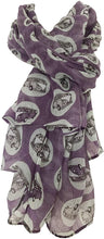 Load image into Gallery viewer, VW campervan design ladies long scarf, great for present/gifts. (Purple)
