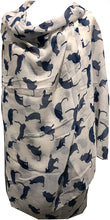 Load image into Gallery viewer, Creamy White with Navy Cats Scarf for women