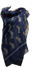 Load image into Gallery viewer, Pamper Yourself Now Navy Blue Zebra Animal Print Large Scarf Soft Summer Fashion London Fashion Fab Gift