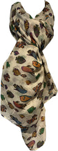 Load image into Gallery viewer, Pamper Yourself Now Cream Fish Scarf with Tropical Fish