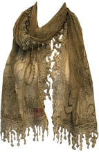 Load image into Gallery viewer, Beige lace scarf
