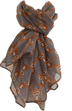 Load image into Gallery viewer, Pamper Yourself Now Grey Mini Fox Design Long Scarf, Soft Ladies Fashion London