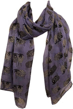 Load image into Gallery viewer, Pamper Yourself Now Light Purple Sketched Sheep Design Long Scarf