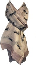 Load image into Gallery viewer, Ladies Husky dog long scarf with frayed edge. Great present/gift for dog lovers.