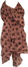Load image into Gallery viewer, Pamper Yourself Now Pink with Grey Big spot Scarf/wrap