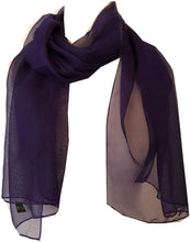 Load image into Gallery viewer, Plain Purple Chiffon Style Scarf Thin Pretty Scarf Great for Any Outfit Lovely Gift