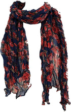 Load image into Gallery viewer, Navy with red and Pink Floral Patterned Scarves Ladies Retro Vintage Fashion Style New Gift
