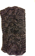 Load image into Gallery viewer, Dark grey/light grey mixed coloured woollen machine knitted headband. Warm winter headband