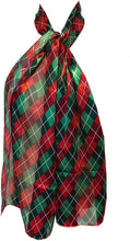 Load image into Gallery viewer, Pamper Yourself Now red and Green Tartan Thin Pretty Christmas Scarf