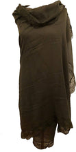 Load image into Gallery viewer, Pamper Yourself Now Dark Green Plain Long Soft Scarf with lace Trim