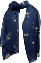 Load image into Gallery viewer, Navy border collie dog scarf