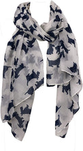 Load image into Gallery viewer, Pamper Yourself Now Yellow with Blue Scottie Dogs, Long Scarf, Soft Ladies Fashion London