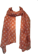 Load image into Gallery viewer, Pamper Yourself Now Peach with White Big spot Scarf/wrap