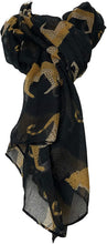 Load image into Gallery viewer, Black cheetah long soft ladies scarf/wrap. Great present for mum, sister, girlfriend or wife.