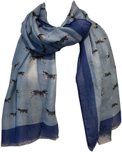 Load image into Gallery viewer, Ladies Husky dog long scarf with frayed edge. Great present/gift for dog lovers.