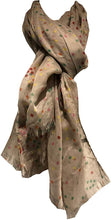 Load image into Gallery viewer, Pamper Yourself Now Light Brown with Multi Coloured dots Scarf/wrap