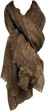 Load image into Gallery viewer, Pamper Yourself Now Dark Brown with Multi Coloured dots Scarf/wrap