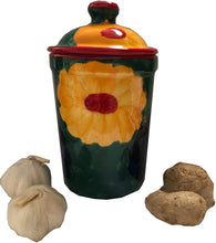 Load image into Gallery viewer, Multi Coloured Flower Garlic Keeper Pot (18)