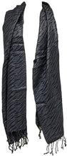 Load image into Gallery viewer, Pamper Yourself Now Blue with Black and Silver Zebra Design Scarf/wrap