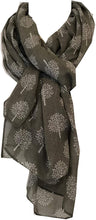 Load image into Gallery viewer, Pamper Yourself Now Taupe with White Mulberry Tree Design Ladies Fashion Scarves